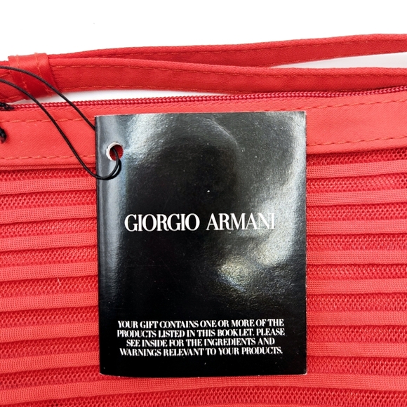 Giorgio Armani Handbags - Giorgio Armani Red Wristlet Pouch Makeup Bag Gift NWT